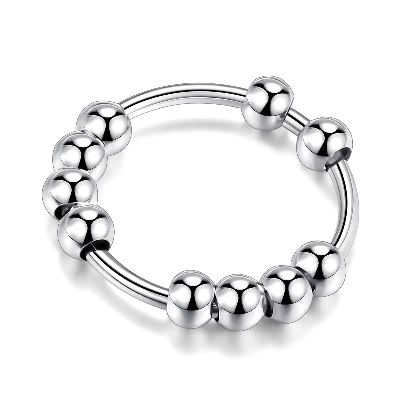 Ocean Wave Spinner Ring – Sterling Silver Anxiety Reliever