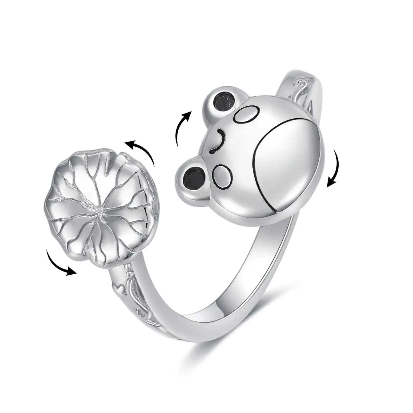 Frog Anxiety Spinner Ring – Sterling Silver Fidget Relief