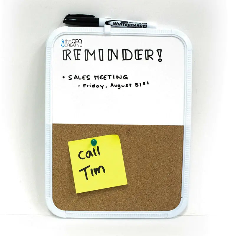 Compact Visual Planner – Dry Erase & Cork Board