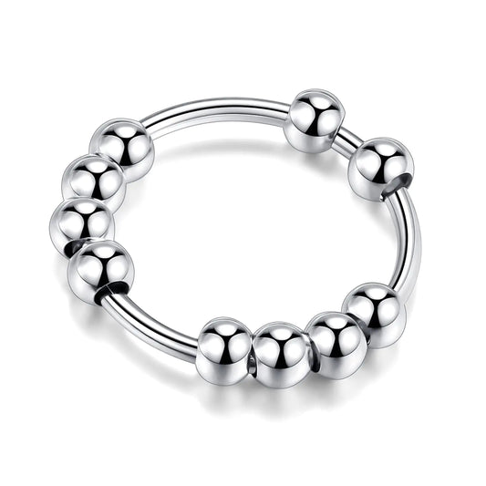 Ocean Wave Spinner Ring – Sterling Silver Anxiety Reliever