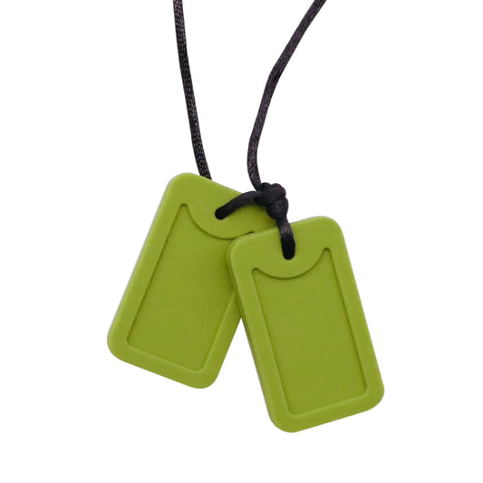 Chewable Dog Tag Necklace – Adult-Friendly Silicone