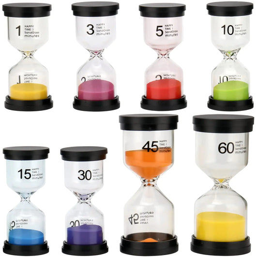 Color-Coded Sand Timer Set – Visual Time Management for Focus & Transitions (8-Pack)