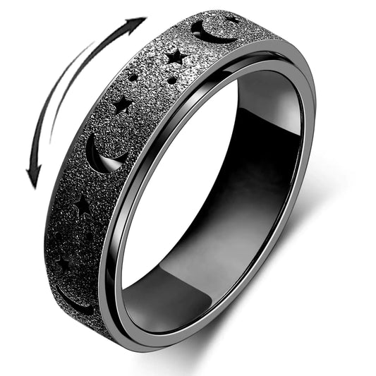 Feather Spinner Ring – Sterling Silver Anti-Anxiety Band